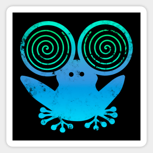 Hypnotic Abstract Frog - Blue Magnet